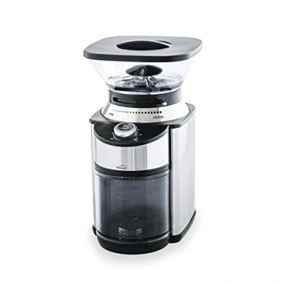 Imagen de LACOR 69485 Molinillo de Café Eléctrico Kaldi, Placas Cónicas Acero Inoxidable, 200W, 19 Niveles Molido, Incluye Cuchara y Cepillo, Capacidad 200g, 1 12 Tazas, Bloqueo Seguridad, Negro