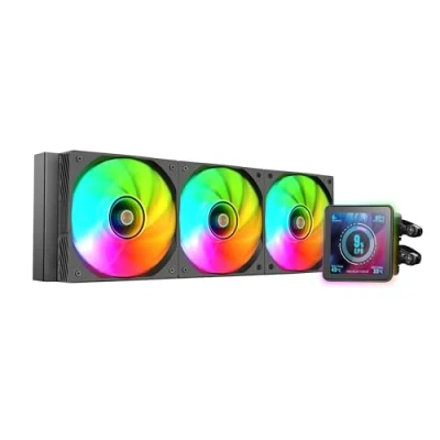 Imagen de Mars Gaming ML VISIONPRO360, Refrigeración Líquida AIO, TDP 600W, 3x Ventiladores ARGB 120mm FDB con Núcleo de Cobre y Aluminio, Pantalla LCD IPS 4 Extraíble Magnética, Opti Chamber 3rd Gen, Negro