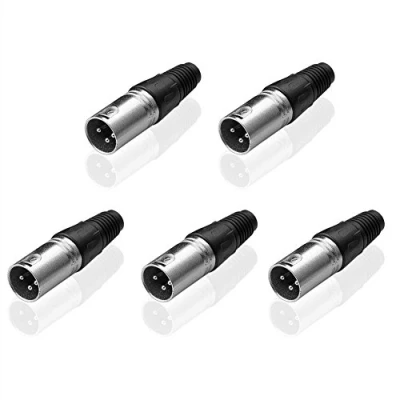 Imagen de SIENOC 3 Pin XLR Tipo de Soldadura Micrófono Línea Plug Connector Mic Audio Socket (5X Conector Macho)