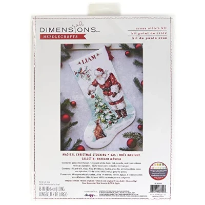 Imagen de Dimensions Counted Cross Stitch Kit 16&quot; Long Magical Christmas Stocking (14 Count) 70 08999