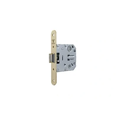 Imagen de Tesa Assa Abloy Cerradura de doble cerrojo para alto tráfico, 2004U, Frente Redondeado, Latonado