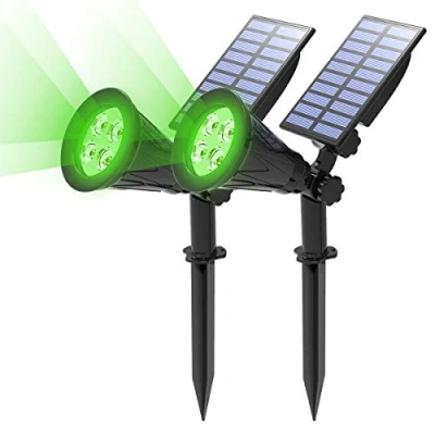 Imagen de T SUN 2 Unidades Foco Solar, Impermeable Luces Solares Exterior, Modos de Iluminación Opcionales, ángulo 180 Ajustable, Luz Jardín para Entrada, Camino. (Verde)