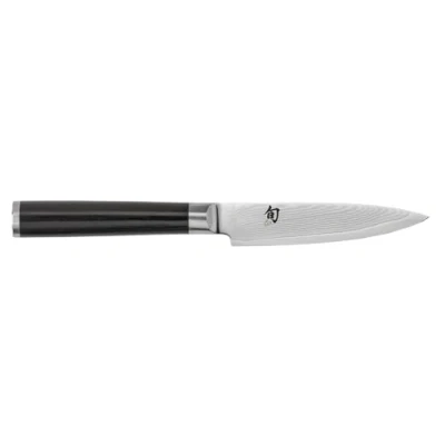 Imagen de KAI Shun Classic Cuchillo japonés multiusos con hoja de 10 cm Damasco 32 capas núcleo VG MAX 61 (±1) HRC Mango madera Pakka Hecho en Japón para pelar