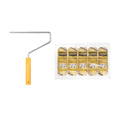 Imagen de HARDY WORKING TOOLS Kits de herramientas pintura, Rodillos pintura e 5 piezas Rodillo antigota poliacrílico, Altura del pelo 13mm, Eslora 18cm, Diámetro 48mm, negro y amarillo, A0180 516000