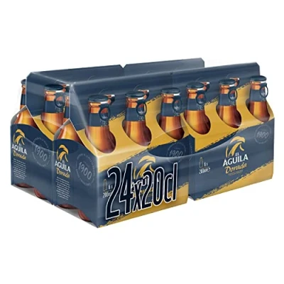 Imagen de El Águila Dorada Cerveza Lager Especial Caja 4 Pack Botella, 6 x 20cl