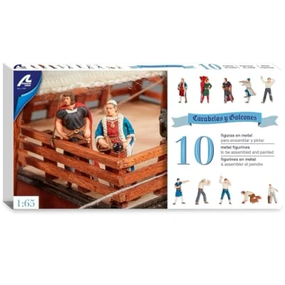Imagen de Artesanía Latina Set de 10 Figuras en Metal Modelo 22411F, Escala 1:65 para Maquetas Barcos Galeones y Carabelas