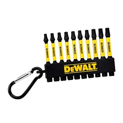 Imagen de DEWALT DT7275 QZ Key Ring Mix Torx Juego de 10 anillos para llaves (9,2 x 5,8 1,8 cm), color negro y amarillo