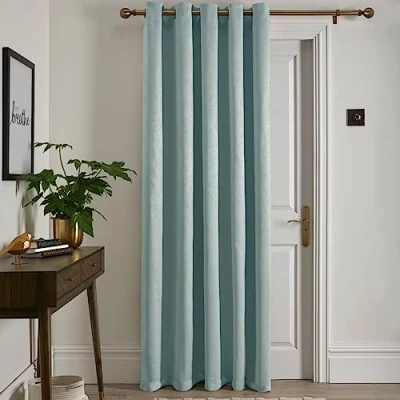 Imagen de Fusion Strata Cortina de Puerta con Ojales Tejido Dim out 168 x 214 cm (Ancho caída) en Color Huevo Pato