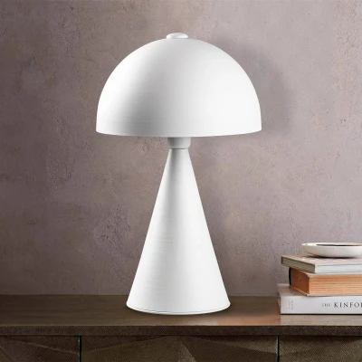 Imagen de Lámpara de mesa seta grande Solitum H52 cm Metal Blanco Menzzo