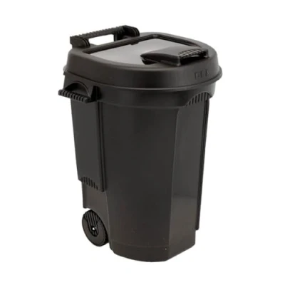Imagen de EDA 010633 Cubo Basura con Ruedas 110 l, Color Negro