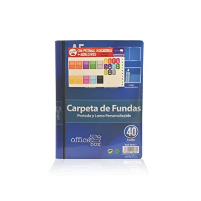 Imagen de Carpeta de Fundas Personalizable (Portada y Lomo) Tamaños A4+ A5 Tapas Rígidas Office Box (A5 40 Fundas)