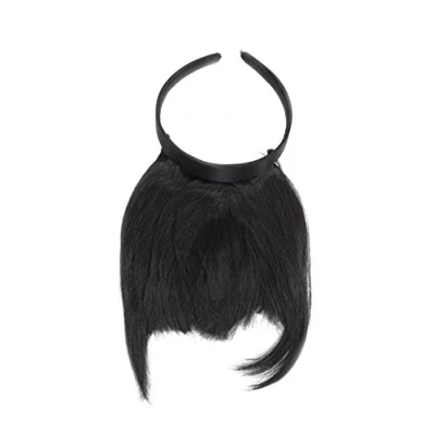 Imagen de WIG ME UP Peluca, flequillo de clip in, con diadema, pelo costado largo, aparencia muy natural, negro (1B), HA071T 1B