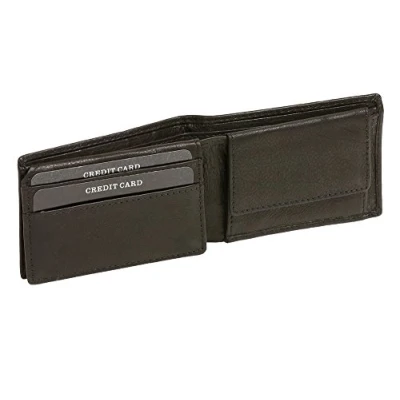 Imagen de LEAS Cartera RFID Protección de información privada con Bloqueo pequeña para señores Monedero señoras, Piel auténtica, Negro Mini Edition&#039;&#039;
