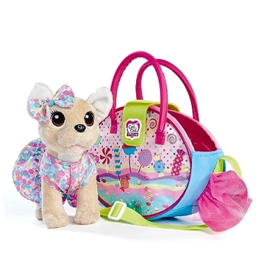 Imagen de Simba Chi Love Sweetest Candy, Perro Chihuahua de Peluche, en Bolso Caramelo Con Colgante Sorpresa, Asas, 20cm, A Partir 3 Años (105890001)