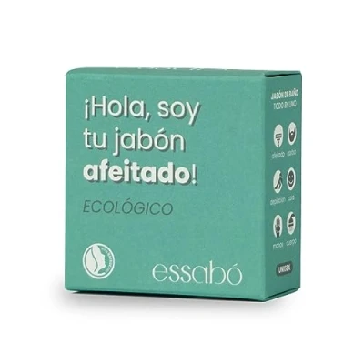 Imagen de Essabó Jabón Afeitado y Barba 100 % Natural Enriquecido con Manteca de Karité Base Aceite Coco Oliva Hidratante Calmante Ideal para Pieles Sensibles 120 g