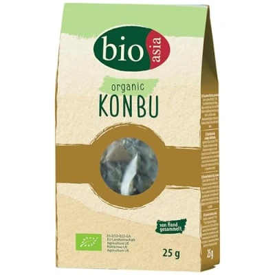 Imagen de BIOASIA Kombu Orgánico Algas de hoja dorada orgánicas, secas 1 x 25 g