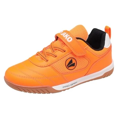 Imagen de JAKO SH Winger Unisex Botas de fútbol sin tacos para niños, Talla: 35, Neon orange/jet black Zapatos