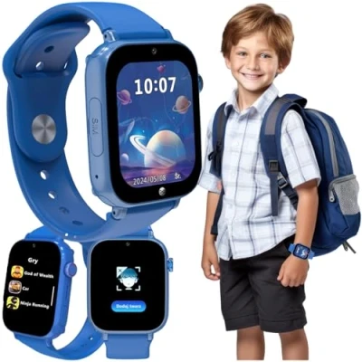 Imagen de FOREVER Smartwatch Kids Look Me! 3 KW 520 Azul Reloj Inteligente Niño GPS y Llamadas Pantalla de 1,85 Sim con Botón SOS Video IP65 Impermeable Android iOS