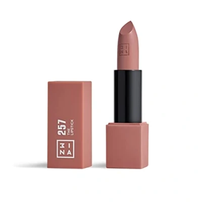Imagen de 3INA MAKEUP Vegan The Lipstick 257 Vino Tinto Barras de labios mate y shinny Barra alta pigmentación textura cremosa olor a vainilla Cierre magnético Cruelty Free