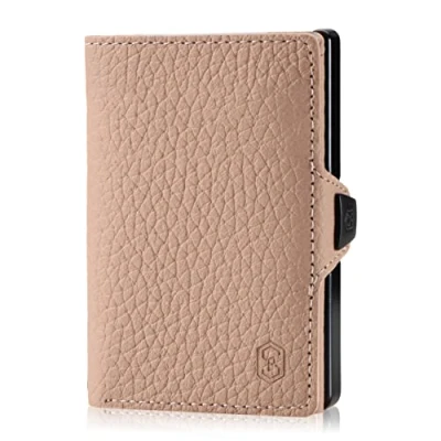 Imagen de ZNAP Tarjetero Hombre RFID Metálico con Compartimento para Monedas Cartera de Aluminio Billetera pequeña 12 Tarjetas Monedero Minimalista
