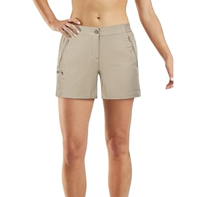 Imagen de 33,000ft Pantalones Cortos de Senderismo para Mujer, Deporte Bermudas Ligeras y Transpirables Secado Rápido UPF50 + Protectores Caminar Viajes(Caqui,42)