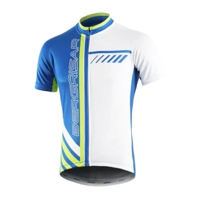 Imagen de BERGRISAR Camiseta de Ciclismo Manga Corta para Hombre, 3+1 Bolsillos con Cremallera 8002 Azul L