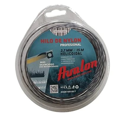 Imagen de Avalon Hilo Helicoidal de Nylon Universal para desbrozadora y Cortacesped (2,7 mm x 15 m) Reforzado DualPower maleza