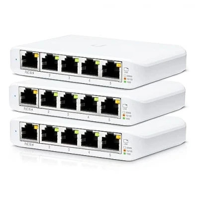Imagen de Switch UBIQUITI USW Flex Mini UNIFI 5 Puertos Pack 3 UND