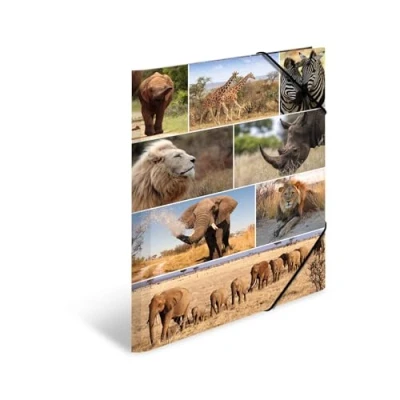 Imagen de HERMA 19222 carpeta de dibujo Animales con motivo africanos, A3, cartón resistente, impresión interior, 1 palmo