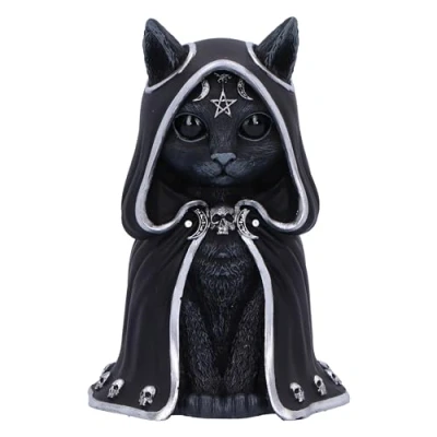 Imagen de Nemesis Now Cult Cuties Figura de Zefur 10 cm, Resina, Negra, Coleccionable Cuties™, Gato aterradoramente Adorable con Capa, Regalo Espeluznante, Fundido en la
