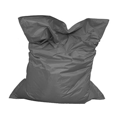 Imagen de Lazy Place XXL Puf para interior y exterior, lavable, impermeable, con saco interior, color gris oscuro