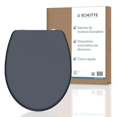 Imagen de SCHÜTTE Asiento de inodoro con descenso automático, tapa cierre rápido para una fácil limpieza, Duroplast (carga máxima 150 kg)