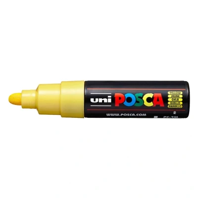 Imagen de Uni Ball UNIPC7M AmarilloUd Posca 181307 Rotulador de punta ancha cónica PC 7M, 4,5 5,5 mm, amarillo neón, Estándar