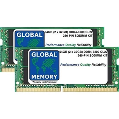 Imagen de 64GB (2 x 32GB) DDR4 3200MHz PC4 25600 260 PIN SODIMM Memoria RAM Kit para Ordenador PORTÁTILES/NOTEBOOKS
