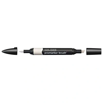 Imagen de Winsor &amp; Newton Promarker Brush Rotulador Doble Punta, Punta Pincel, Tinta Base Alcohol, Color Warm Grey 1 (wg1)