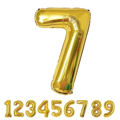 Imagen de Globos de Cumpleãnos 7 Oro,101 CM Globo Numeros Gigantes Grandes Decoracion,Globo Numero 7,Globos Niño Niña Adultos,Vuelan con Helio