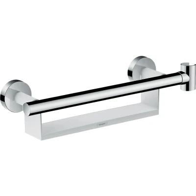 Imagen de Hansgrohe 26328400 Unica Comfort Asidero con repisa y Soporte de Ducha, Blanco/Cromo