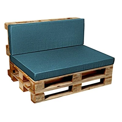 Imagen de Garden Factory Cojines para palets, Cojín de palé, Sofas palets Asiento, Respaldo o Juego V2 (Respaldo Plano 120x40, Turquesa)