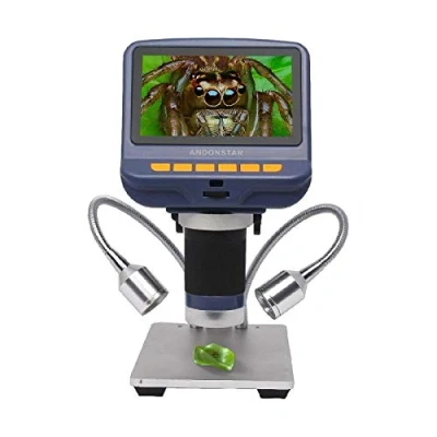Imagen de Andonstar AD106S microscopio digital de 4.3 pulgadas para adultos y niños, cámara monedas USB 220X soldar PCB, video 1080P, 8 LED