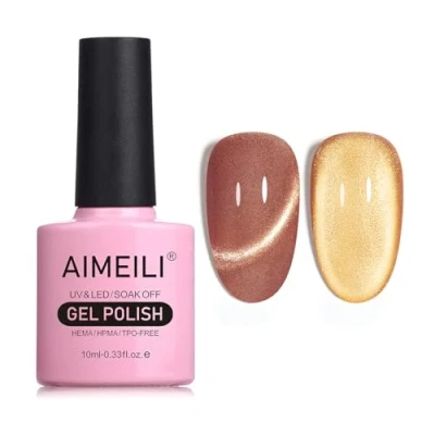 Imagen de AIMEILI 9D Ojo de Gato Esmaltes Semipermanentes para Uñas Sin crueldad Vegano Libre HEMA Magnético Soak Off UV LED Permanentes Esmalte 10ml，721