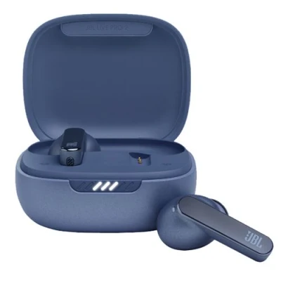 Imagen de Auriculares True Wireless JBL Live Pro 2, de botón, BT 5.2, Hasta 40 horas, IPX5, Azul + Estuche carga