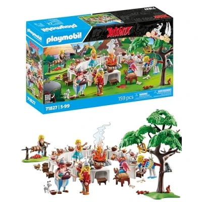 Imagen de PLAYMOBIL Asterix El festín del Pueblo Set de Juego Astérix y Obélix Juguete Aventura para niños niñas a Partir 5 años 71827