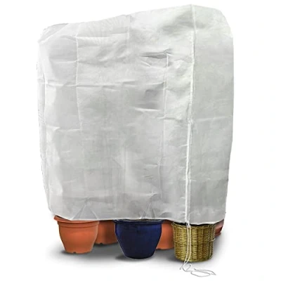 Imagen de VOUNOT Funda para Plantas, Cubierta Vegetal Tela no Tejida 150g/m² Protector Plantas Invierno contra Heladas Reutilizable con Cordón y Cremallera, 250x360cm, Blanco