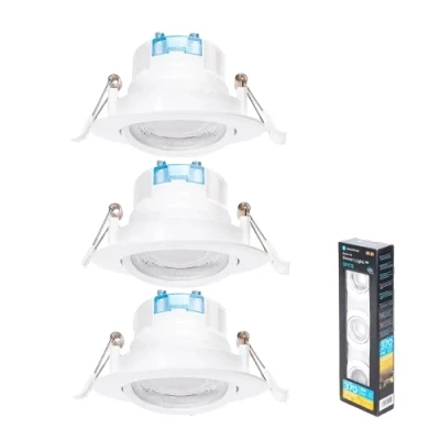 Imagen de Aigostar Downlight led techo Empotrable, 5W Equivalente a Halógena 53W, Luz Blanca Cálida 3000K, Ángulo Rotable 30 Focos Interior Techo, Ф70 75 mm, ojos de buey para 3Pcs, AC 220 240V