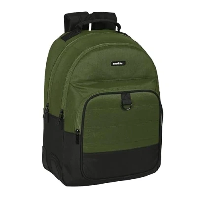 Imagen de Safta DARK FOREST Mochila Escolar Infantil, Ideal para Niños de Diferentes Edades, Cómoda y Versátil, Calidad Resistencia, 32x15x42 cm, Color Verde Caqui/Negro