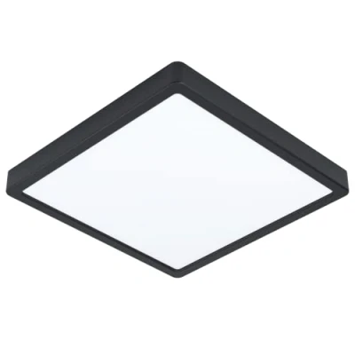 Imagen de Eglo LED lámpara de techo Fueva 5, montaje en superficie, iluminación metal negro y plástico superficie iluminada blanco, diámetro 28,5 cm, IP44