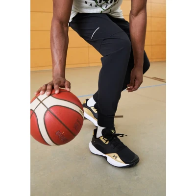 Imagen de Under Armour Lockdown 7 Zapatillas de baloncesto, Hombre, Talla: 41, Black/metallic gold Piel imitación/tela