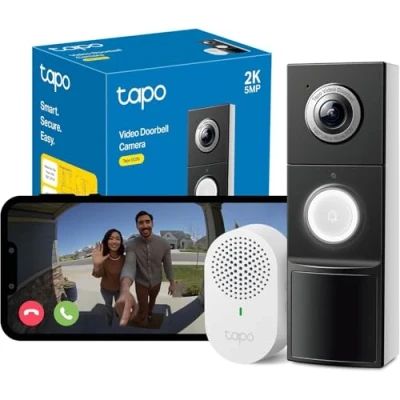 Imagen de Tapo TP Link D235 Cámara de Seguridad Wi Fi, Resolución 2K HD, Gira 360 Grados con Inclinación, Visión Nocturna en Color, Audio Bidireccional, Detección Movimiento, Resistente al Agua IP65