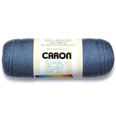 Imagen de Caron Ovillo de Lana Maciza Simply Soft (4), Calibre Medio, 100% acrílico, Country Blue, 170 g