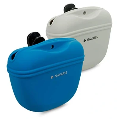 Imagen de Navaris Set 2 Fundas de Silicona Porta golosinas Perro Estuches para Entrenamiento Mascota Cachorro Bolsas recompensas premios Galletas